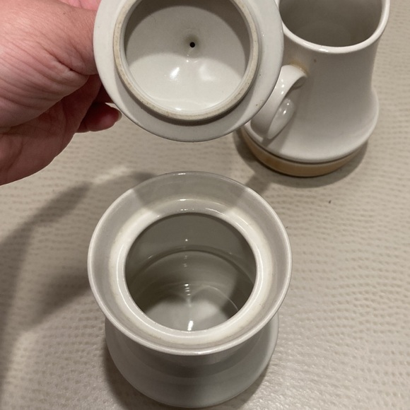 Japan vintage Hand Decorated Stoneware WaterColors Hearthside Creamer Sugar Set - Picture 8 of 11